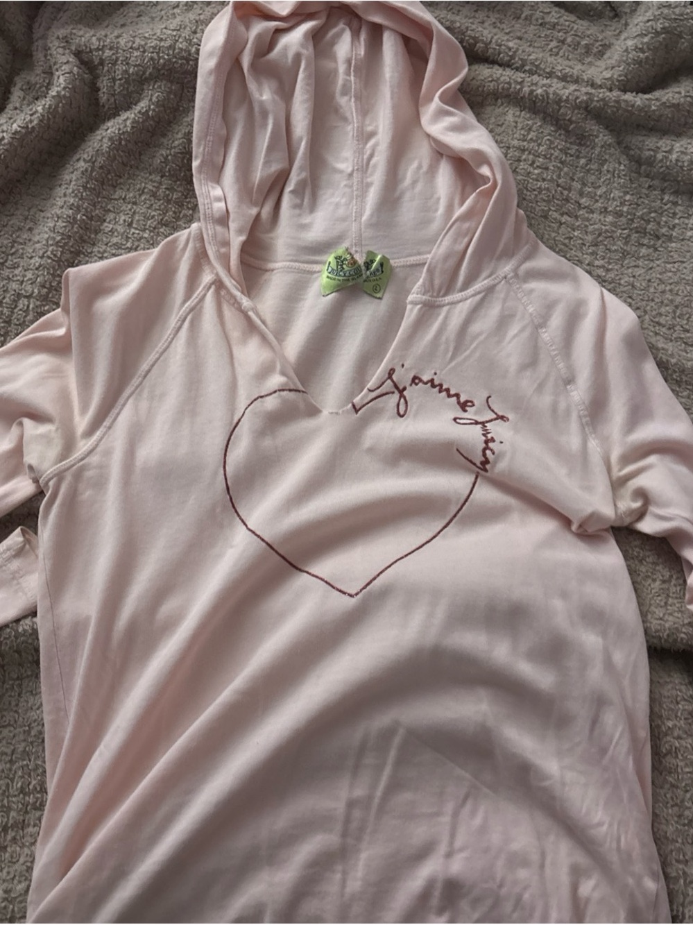 Juicy Couture Light Pink Top with Green Logo Tag